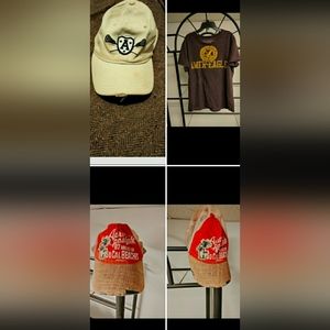 Two vintage Aeropostale caps plus vintage American Eagle t-shirt sz Medium